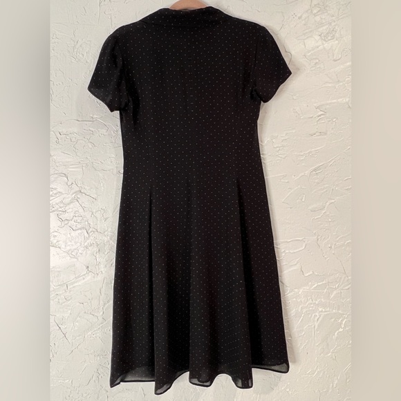 Ralph Lauren 100% Silk Polka Dot Button Up Knee Length Dress, Sz 4 - Picture 7 of 7